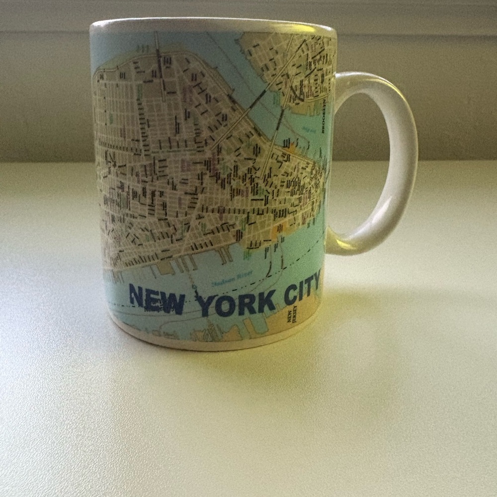 New York City Map Mug - Blue and White